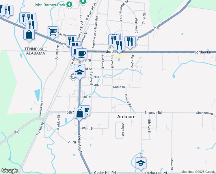 map of restaurants, bars, coffee shops, grocery stores, and more near 26740 4th Street in Ardmore