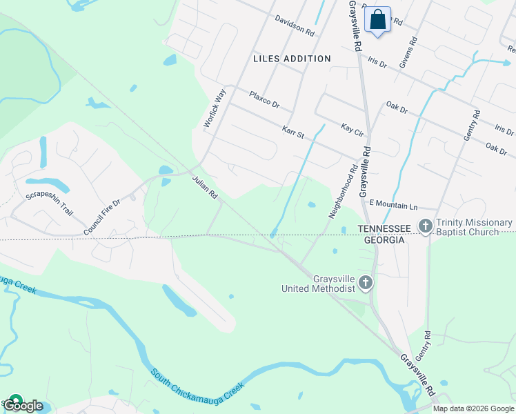 map of restaurants, bars, coffee shops, grocery stores, and more near 452 Julian Road in Chattanooga