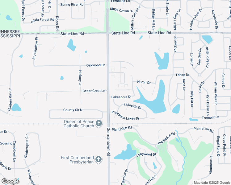 map of restaurants, bars, coffee shops, grocery stores, and more near 9041 Ontario Drive in Olive Branch