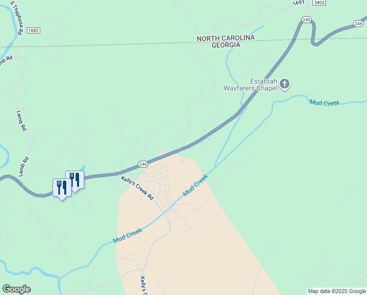 map of restaurants, bars, coffee shops, grocery stores, and more near 1349 Highway 246 in Dillard