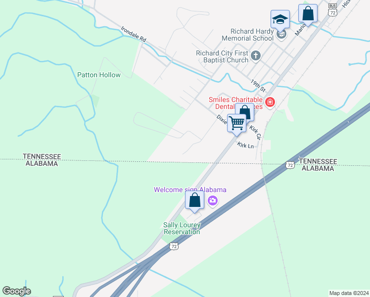 map of restaurants, bars, coffee shops, grocery stores, and more near 2340 Hamilton Avenue in South Pittsburg