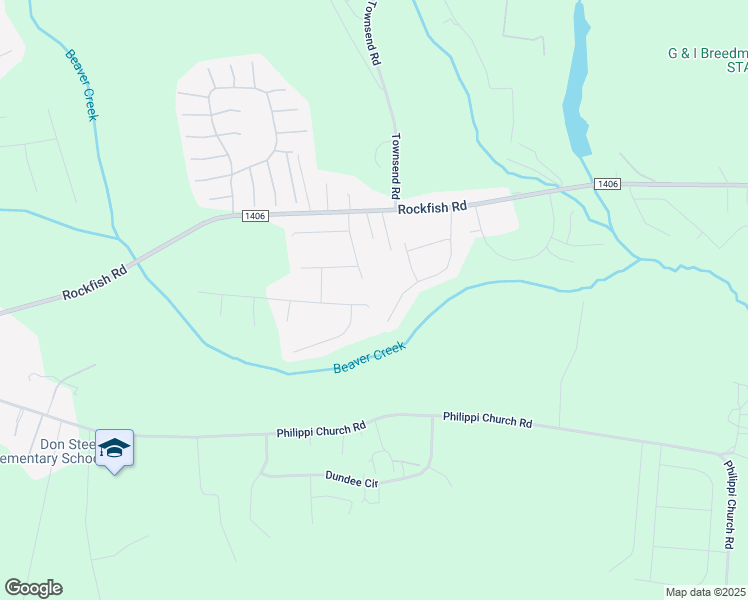 map of restaurants, bars, coffee shops, grocery stores, and more near 533 Smokey Mountain Drive in Raeford