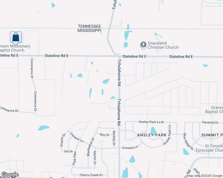 map of restaurants, bars, coffee shops, grocery stores, and more near 8731 Tchulahoma Road in Southaven