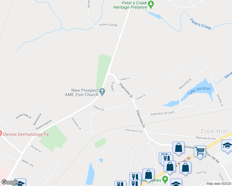 map of restaurants, bars, coffee shops, grocery stores, and more near 199 Leeds Drive in Spartanburg