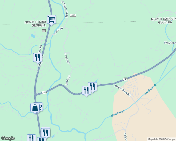 map of restaurants, bars, coffee shops, grocery stores, and more near 201 Chalet Village Drive in Dillard