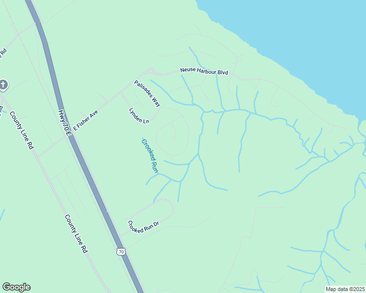 map of restaurants, bars, coffee shops, grocery stores, and more near 318 Palisades Way in New Bern