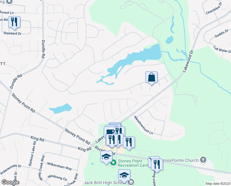 map of restaurants, bars, coffee shops, grocery stores, and more near 6875 South Staff Road in Fayetteville