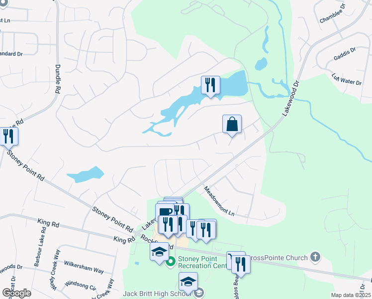 map of restaurants, bars, coffee shops, grocery stores, and more near 6867 South Staff Road in Fayetteville