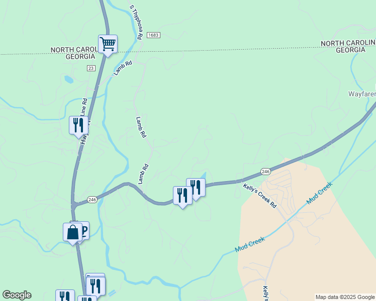 map of restaurants, bars, coffee shops, grocery stores, and more near 201 Chalet Village Drive in Dillard