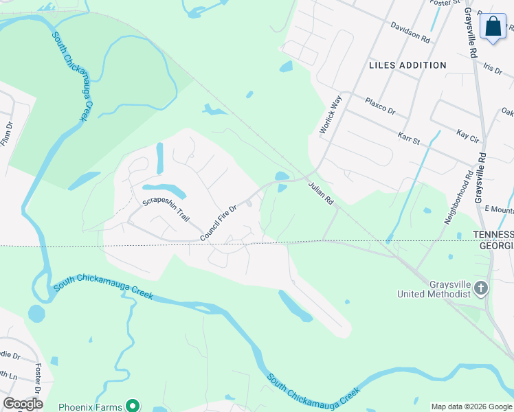 map of restaurants, bars, coffee shops, grocery stores, and more near 7903 Eagle Mere Road in Chattanooga