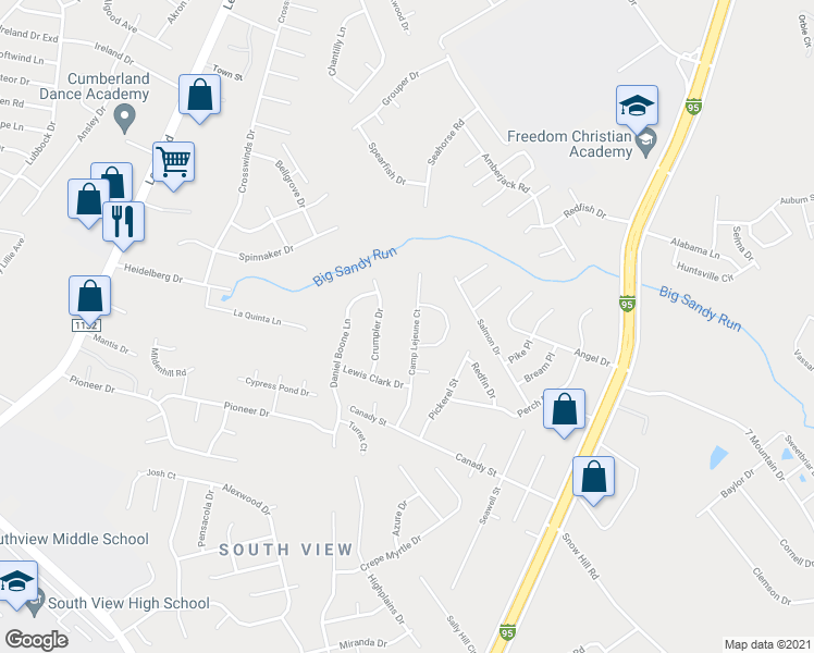 map of restaurants, bars, coffee shops, grocery stores, and more near 2436 Camp Lejeune Court in Hope Mills