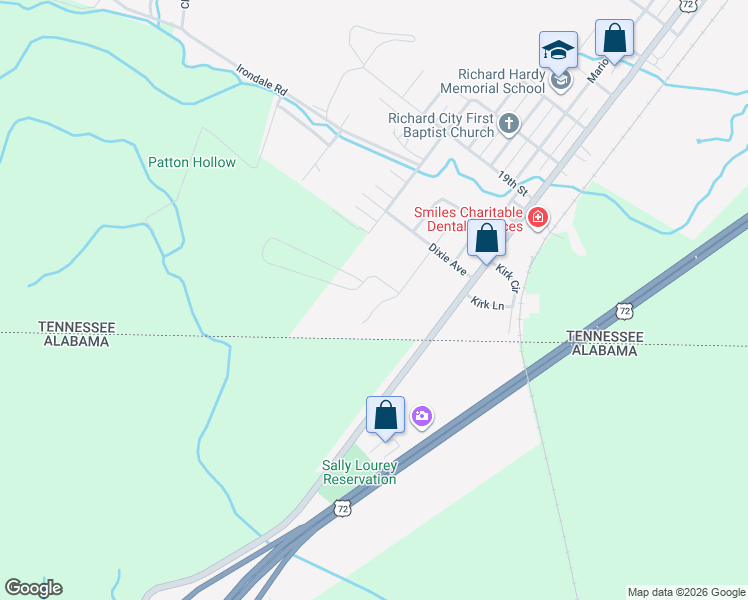 map of restaurants, bars, coffee shops, grocery stores, and more near 2340 Hamilton Avenue in South Pittsburg