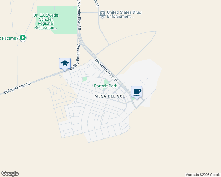 map of restaurants, bars, coffee shops, grocery stores, and more near in Albuquerque
