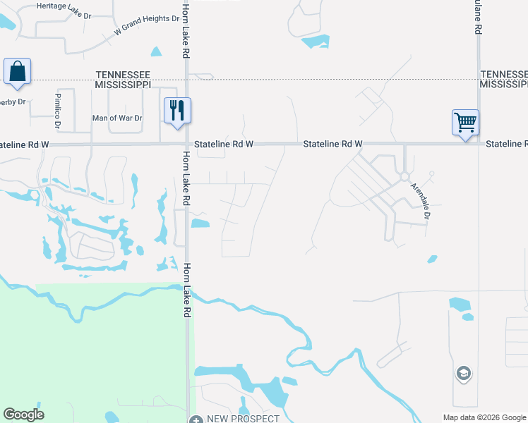 map of restaurants, bars, coffee shops, grocery stores, and more near 8812 Smith Ranch Drive in Southaven