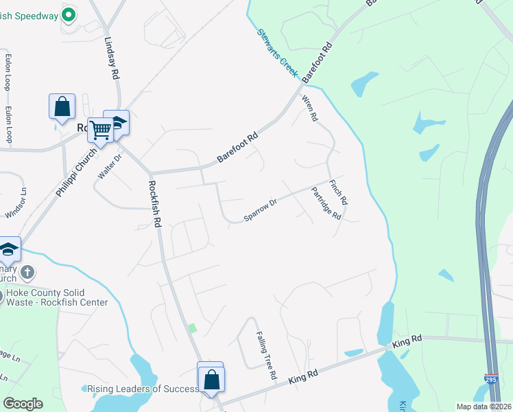 map of restaurants, bars, coffee shops, grocery stores, and more near 101 Condor Court in Fayetteville