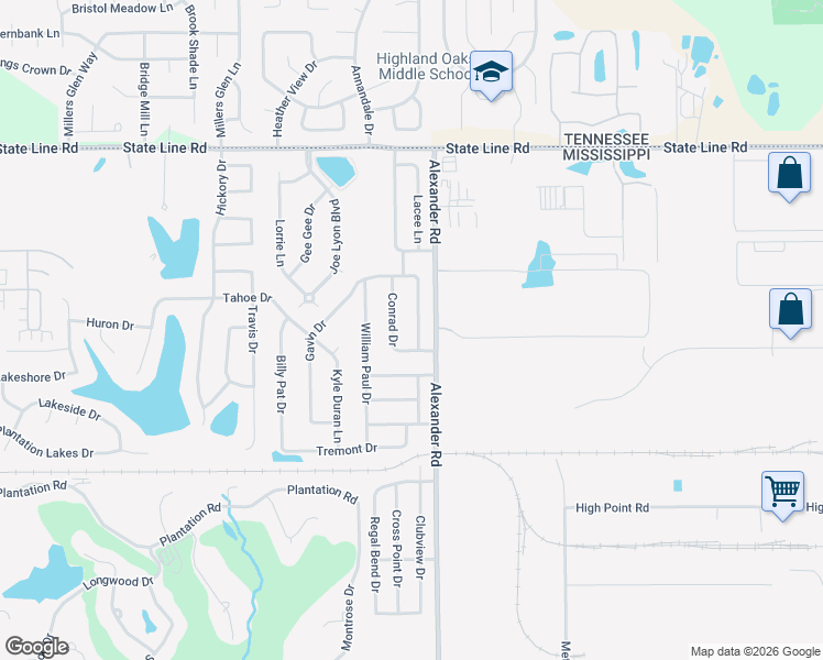 map of restaurants, bars, coffee shops, grocery stores, and more near 9141 Rachael Shea Cove in Olive Branch