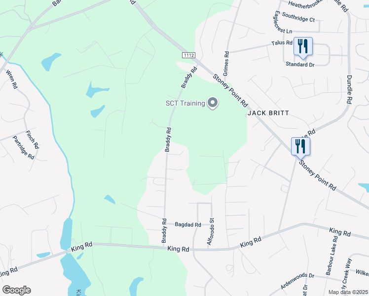 map of restaurants, bars, coffee shops, grocery stores, and more near 3604 Camson Road in Fayetteville