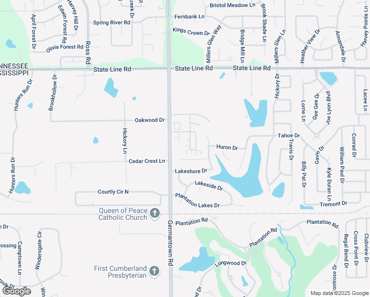 map of restaurants, bars, coffee shops, grocery stores, and more near 8819 Glen Crossing in Olive Branch