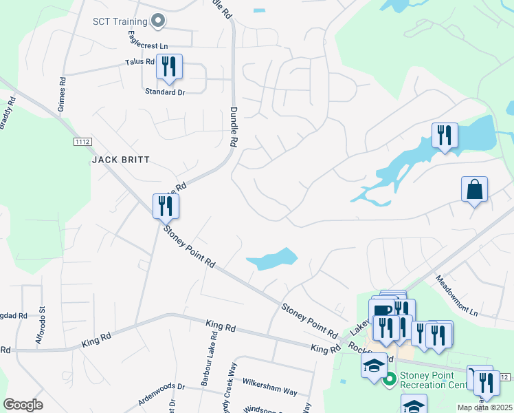 map of restaurants, bars, coffee shops, grocery stores, and more near 7141 Holmfield Road in Fayetteville