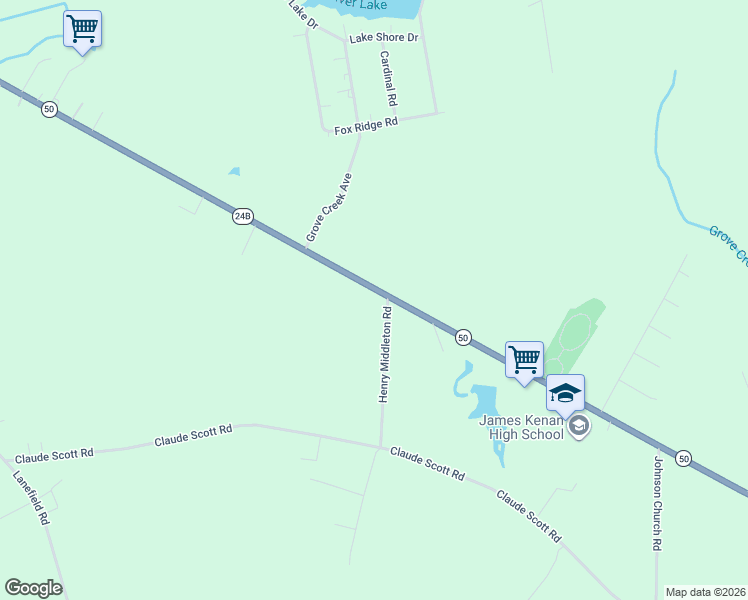 map of restaurants, bars, coffee shops, grocery stores, and more near 100 Henry Middleton Road in Warsaw