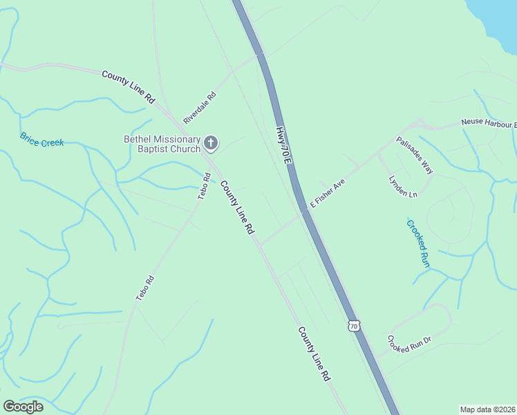 map of restaurants, bars, coffee shops, grocery stores, and more near 168 West Fisher Road in New Bern