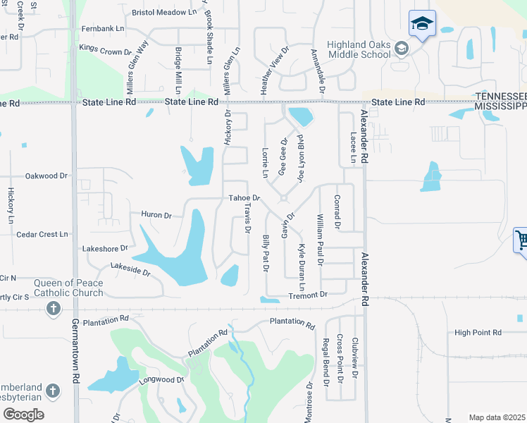map of restaurants, bars, coffee shops, grocery stores, and more near 9149 Billy Pat Drive in Olive Branch