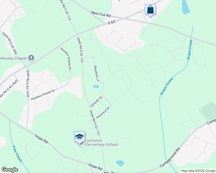 map of restaurants, bars, coffee shops, grocery stores, and more near 141 Bluebird Lane in Spartanburg