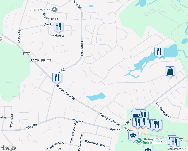 map of restaurants, bars, coffee shops, grocery stores, and more near 2949 Wedgeview Drive in Fayetteville
