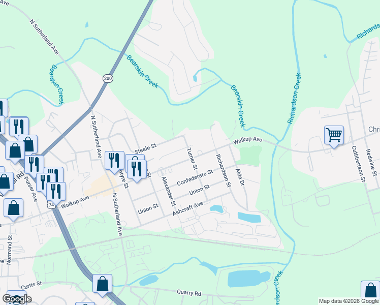 map of restaurants, bars, coffee shops, grocery stores, and more near 2101 Walkup Avenue in Monroe