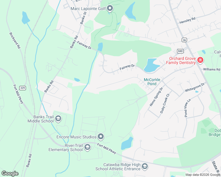 map of restaurants, bars, coffee shops, grocery stores, and more near 129 Spring Branch Road in Fort Mill