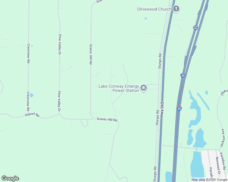 map of restaurants, bars, coffee shops, grocery stores, and more near 18 Pine Mountain Drive in Conway