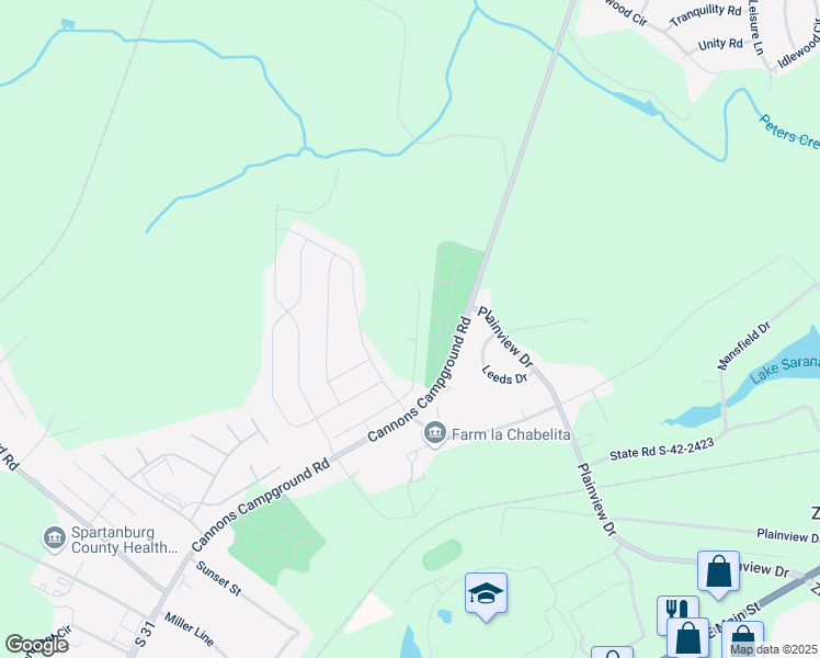 map of restaurants, bars, coffee shops, grocery stores, and more near 2247 Cannons Campground Road in Spartanburg