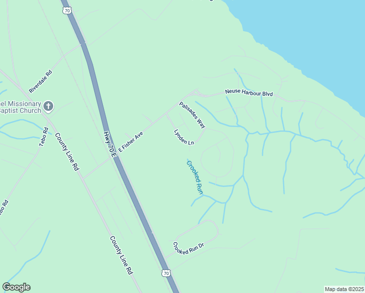 map of restaurants, bars, coffee shops, grocery stores, and more near 204 Quincy Court in New Bern