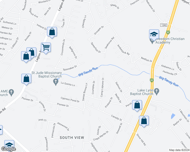 map of restaurants, bars, coffee shops, grocery stores, and more near 2451 Crumpler Drive in Hope Mills
