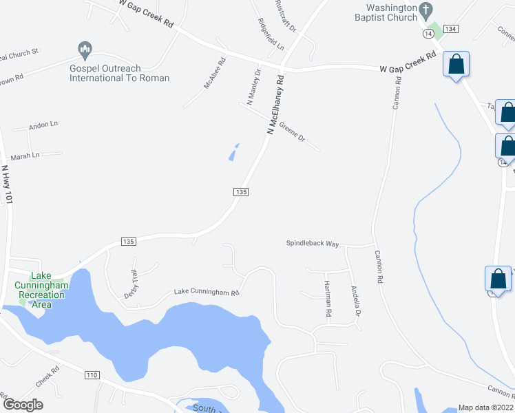 map of restaurants, bars, coffee shops, grocery stores, and more near 3300 North McElhaney Road in Greer