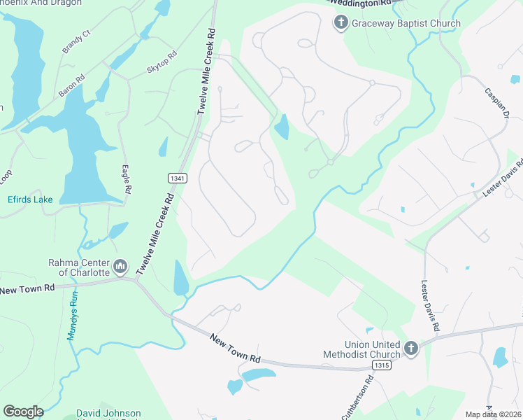 map of restaurants, bars, coffee shops, grocery stores, and more near 621 Beauhaven Lane in Waxhaw