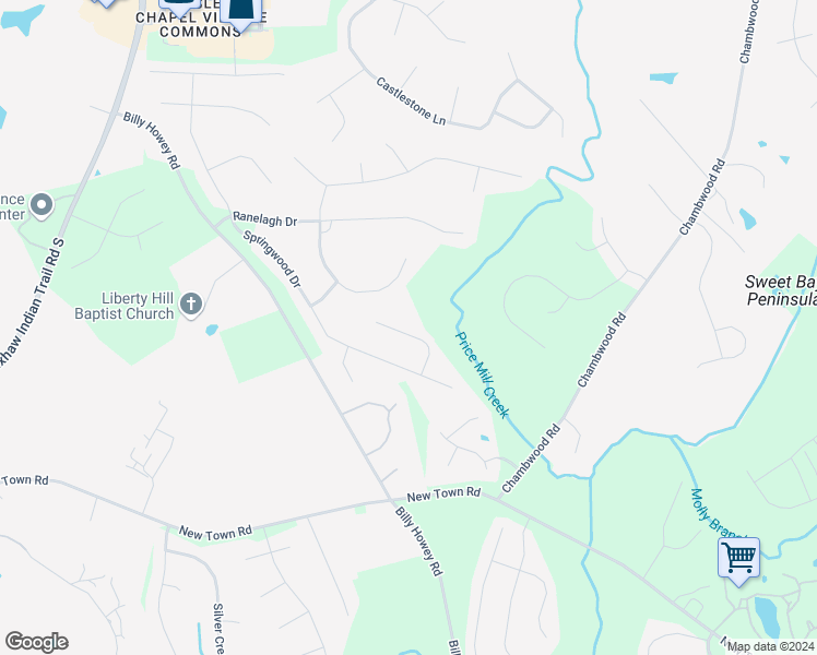 map of restaurants, bars, coffee shops, grocery stores, and more near 6612 Walton Hall Court in Waxhaw