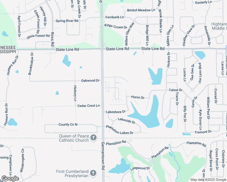 map of restaurants, bars, coffee shops, grocery stores, and more near 8895 Glen Crossing in Olive Branch