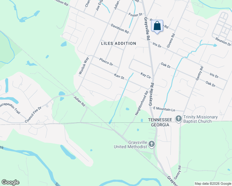 map of restaurants, bars, coffee shops, grocery stores, and more near 8024 Rosemere Way in Chattanooga