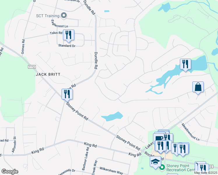 map of restaurants, bars, coffee shops, grocery stores, and more near 2952 Wedgeview Drive in Fayetteville