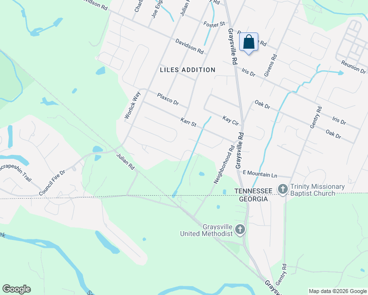 map of restaurants, bars, coffee shops, grocery stores, and more near 8024 Rosemere Way in Chattanooga
