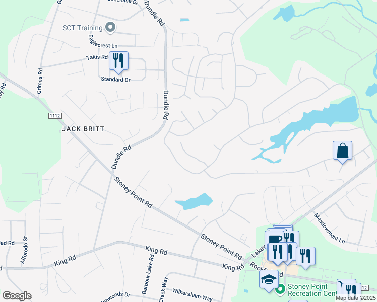 map of restaurants, bars, coffee shops, grocery stores, and more near 2952 Wedgeview Drive in Fayetteville