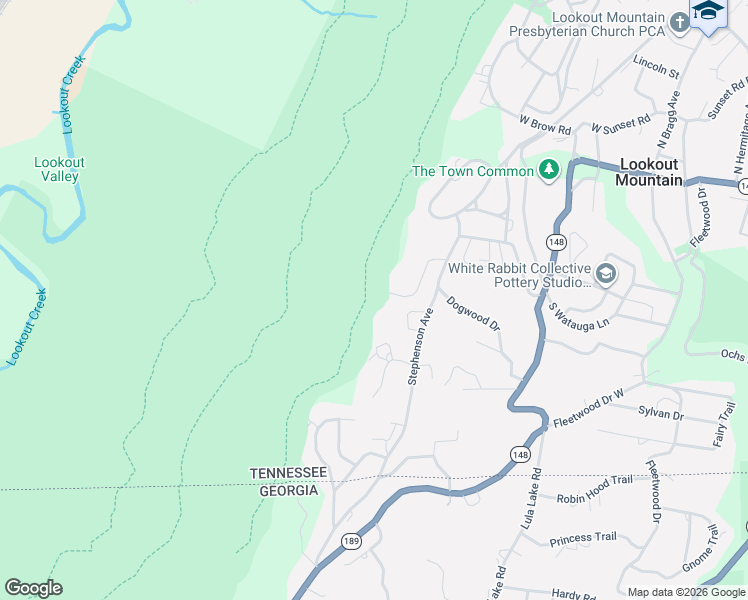map of restaurants, bars, coffee shops, grocery stores, and more near 196 Fort Stephenson Place in Chattanooga