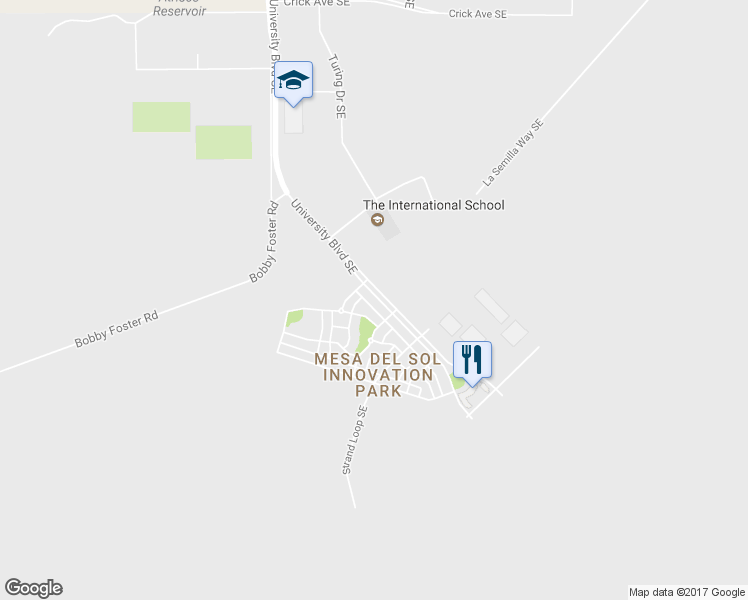 map of restaurants, bars, coffee shops, grocery stores, and more near 5623 University Boulevard Southeast in Albuquerque