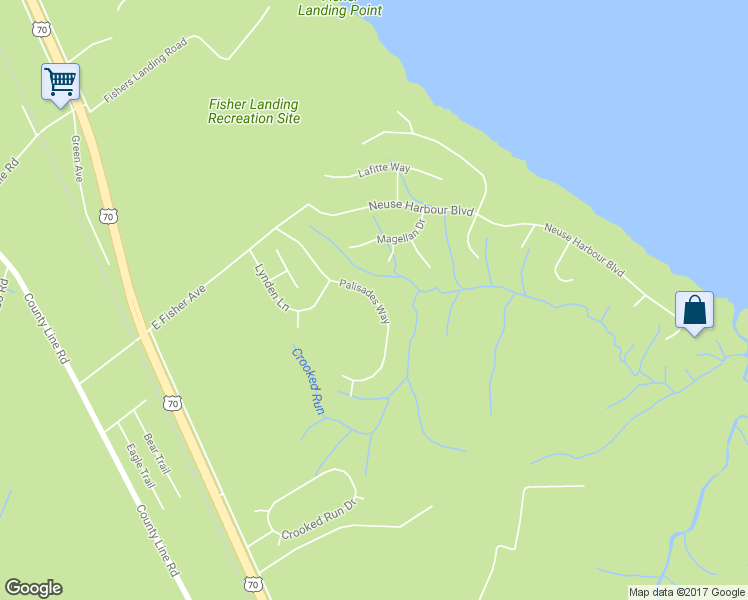map of restaurants, bars, coffee shops, grocery stores, and more near 318 Palisades Way in New Bern