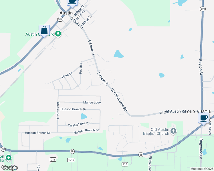 map of restaurants, bars, coffee shops, grocery stores, and more near 1011 East Main Street in Austin