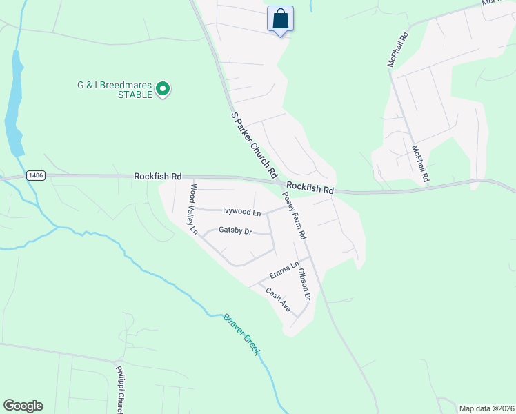 map of restaurants, bars, coffee shops, grocery stores, and more near 140 Clearbrook Place in Raeford