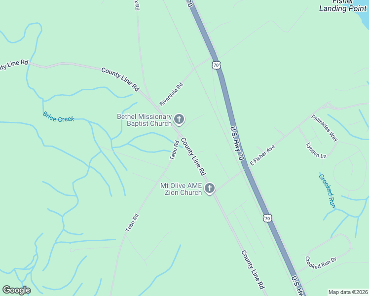 map of restaurants, bars, coffee shops, grocery stores, and more near 5435 County Line Road in New Bern