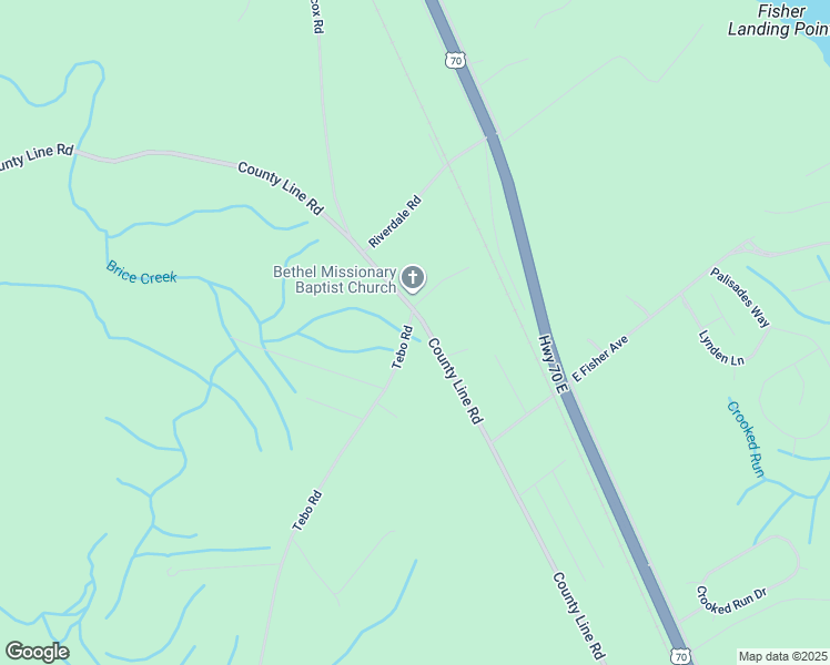 map of restaurants, bars, coffee shops, grocery stores, and more near 1194 Tebo Road in New Bern