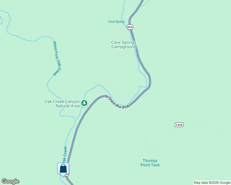 map of restaurants, bars, coffee shops, grocery stores, and more near 1055 Shady Lane in Sedona